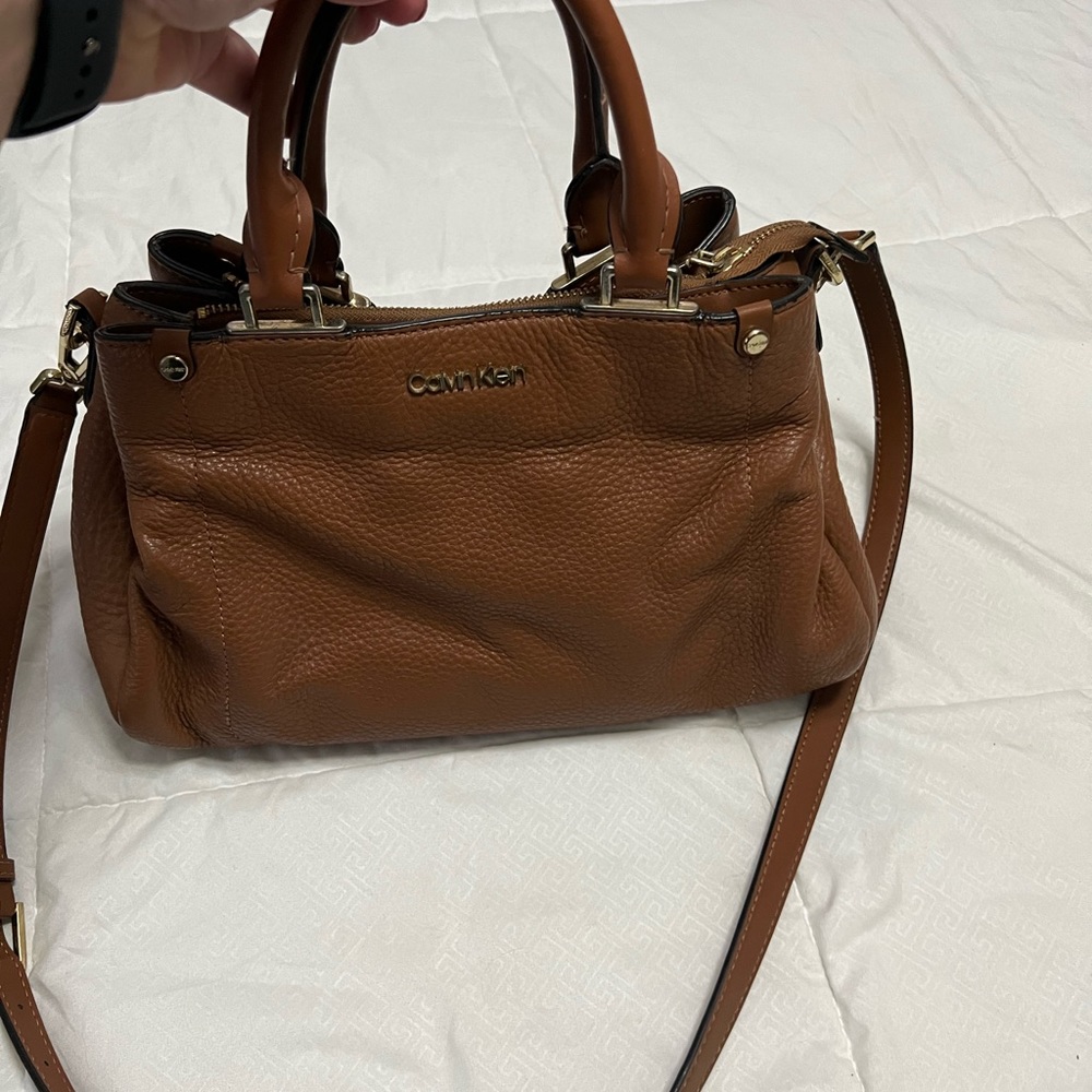 Calvin Klein Camel Colored Real Leather Bag